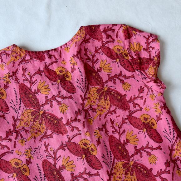 Calypso St. Barth Pink and Red Flutter Sleeve Sundress - Picture 7 of 8